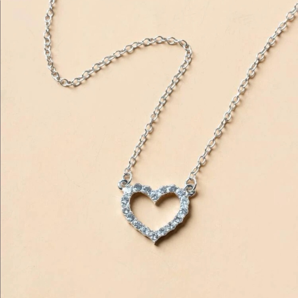 Fashion jewelry Heart Rhinestone necklace